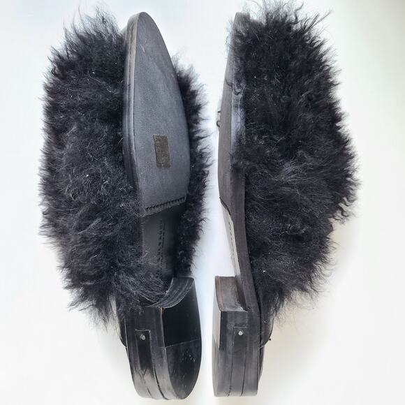 Freda Salvador NEW Dorinda Shearling Fur Calf Leather Mules Flats Women Size 6.5 - Picture 5 of 12